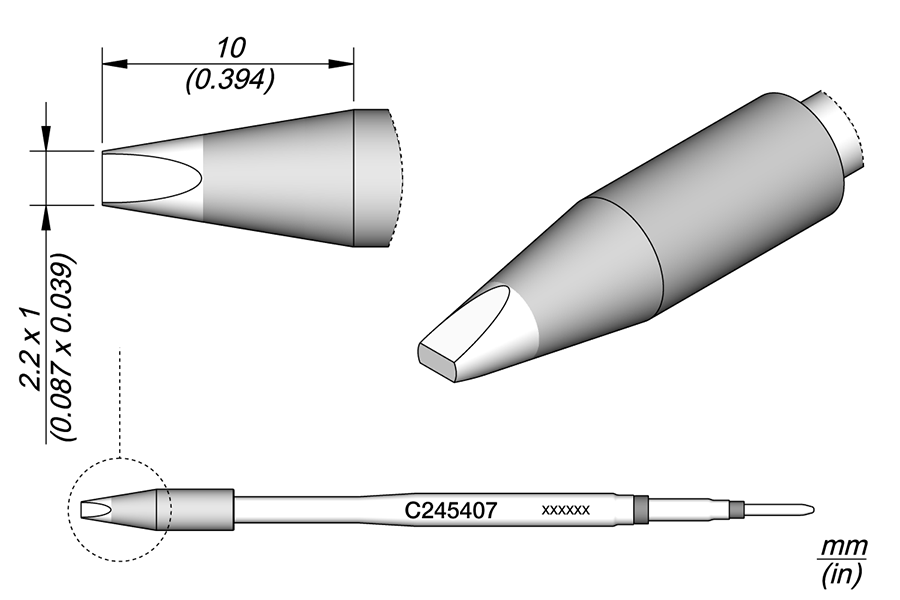 C245407 - Chisel Cartridge 2.2 x 1 HT